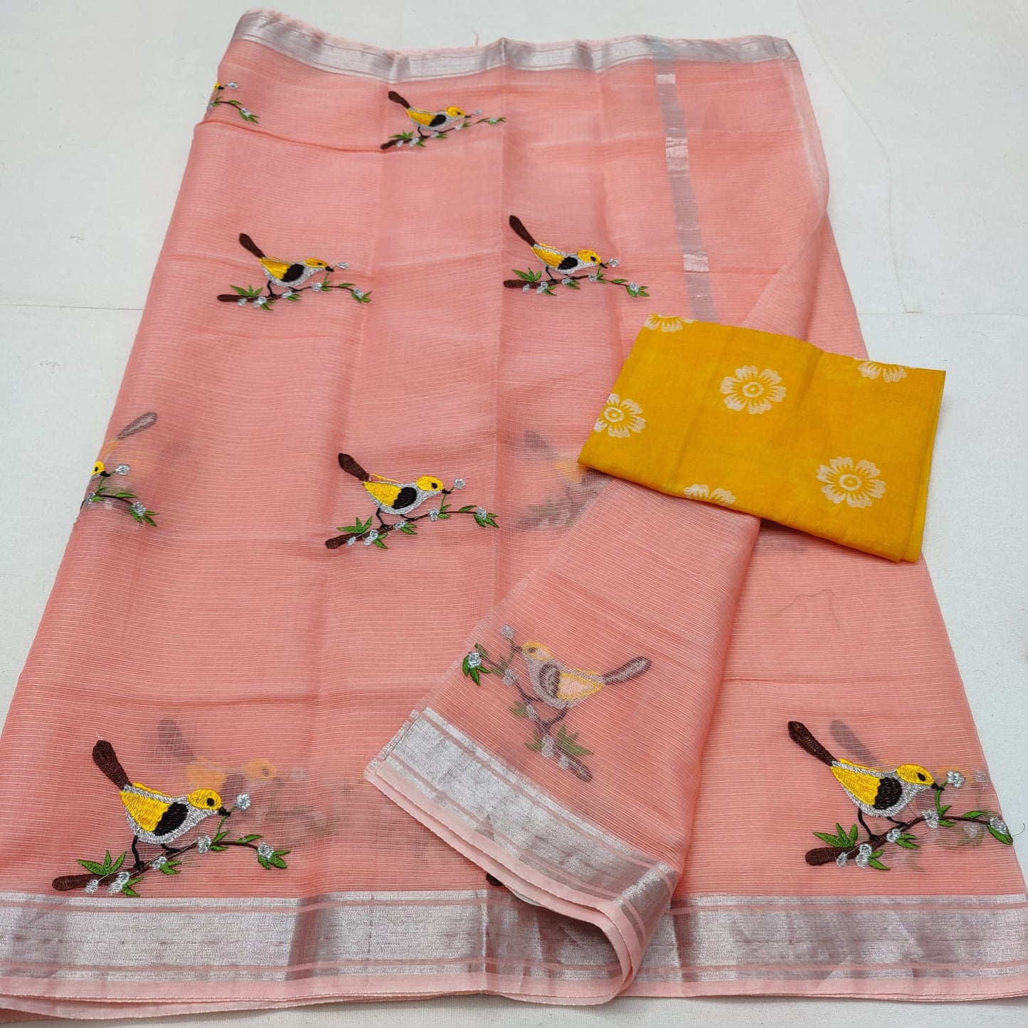 Cotton kota embroidery saree
