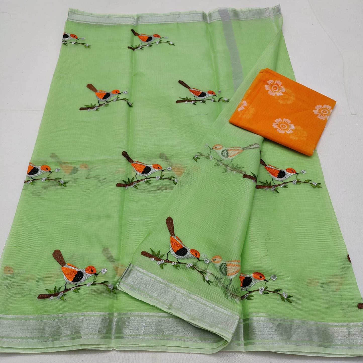 Cotton kota embroidery saree