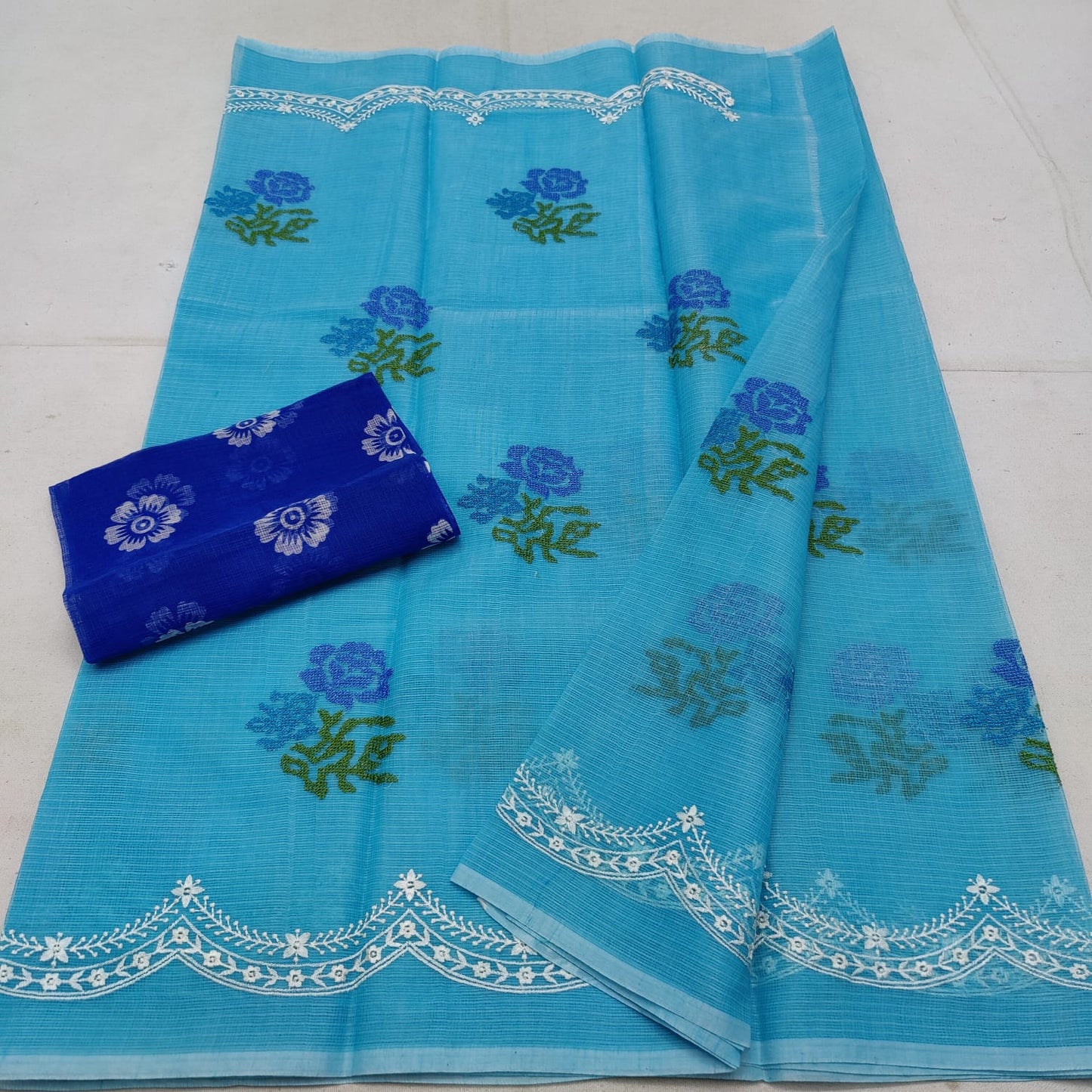 Cotton kota embroidery saree