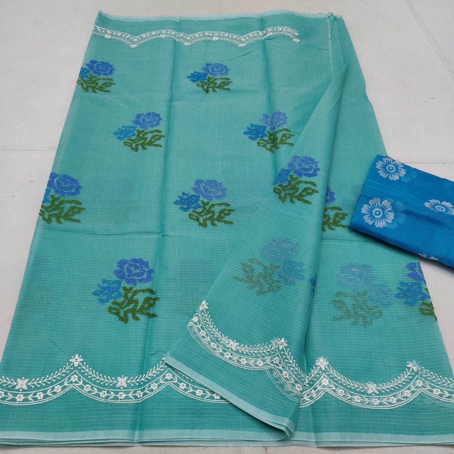 Cotton kota embroidery saree