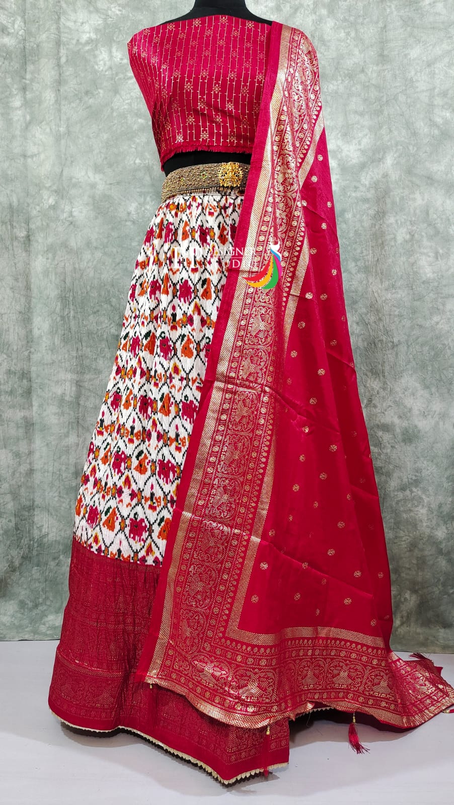 Crush Silk Lehenga Material
