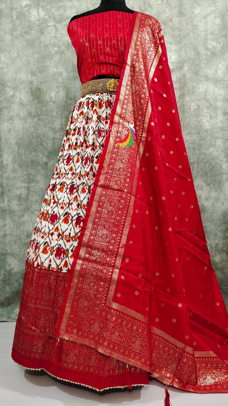 Crush Silk Lehenga Material