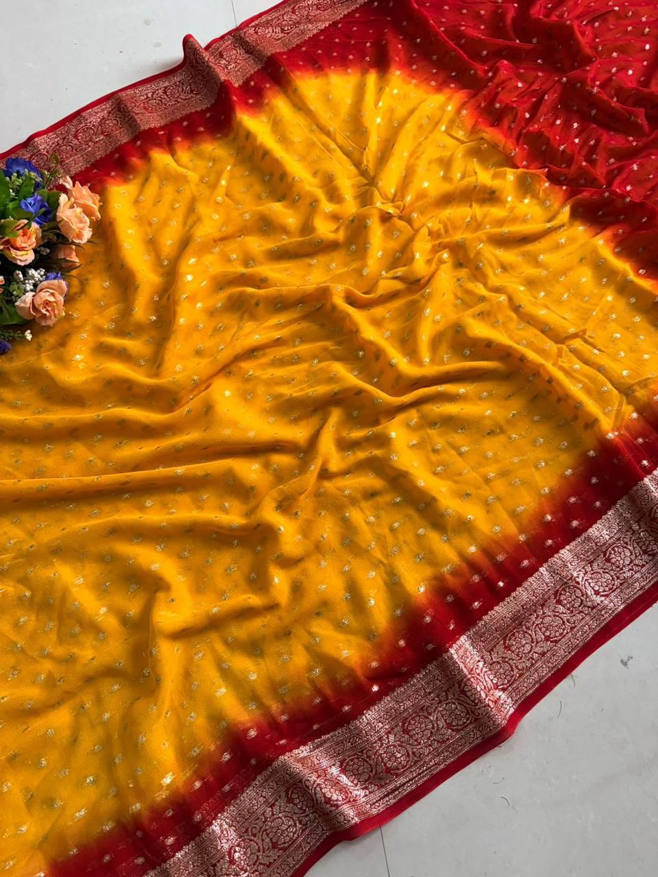 Durga Pooja Special Viscose Georgette Saree