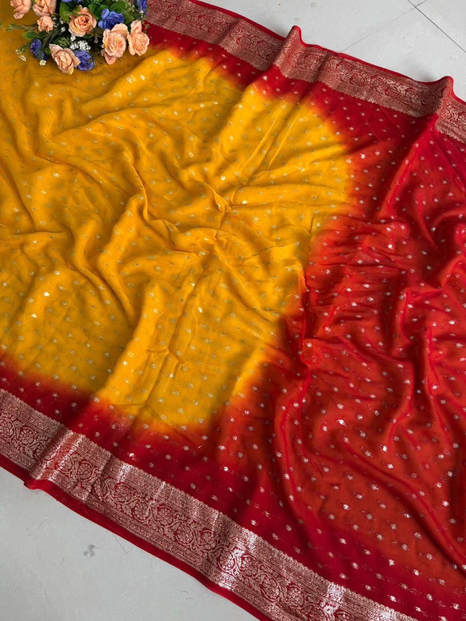 Durga Pooja Special Viscose Georgette Saree
