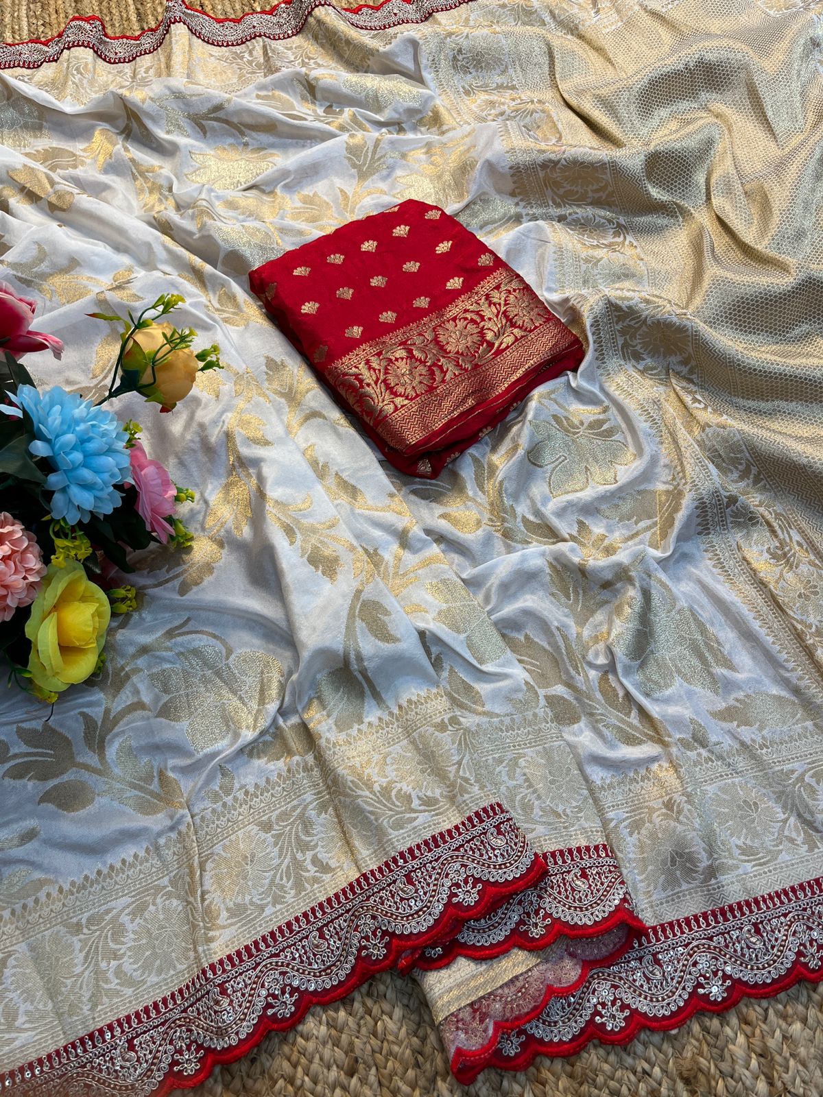Durga Pooja Special Khadi Silk Weaving Saree