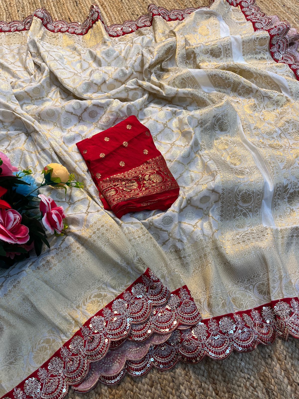 Durga Pooja Special Khadi Silk Weaving Saree