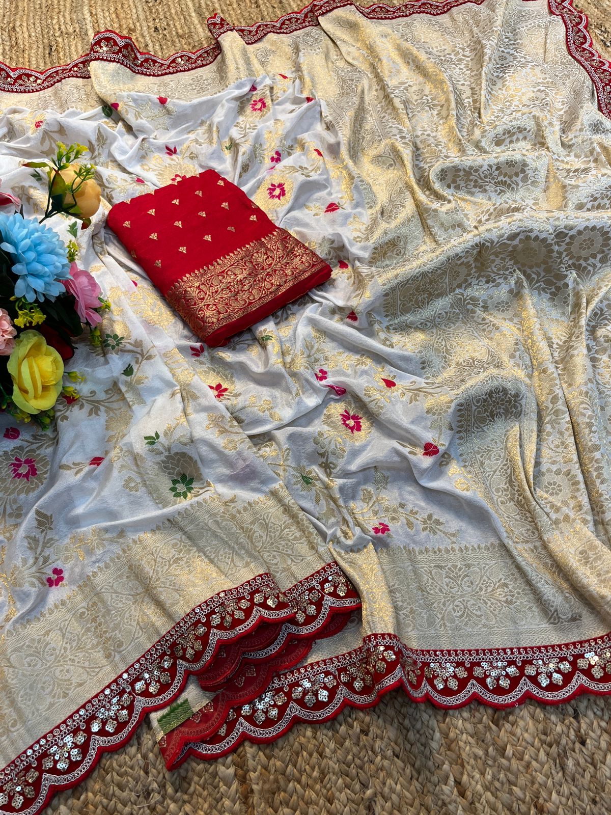 Durga Pooja Special Khadi Silk Weaving Saree