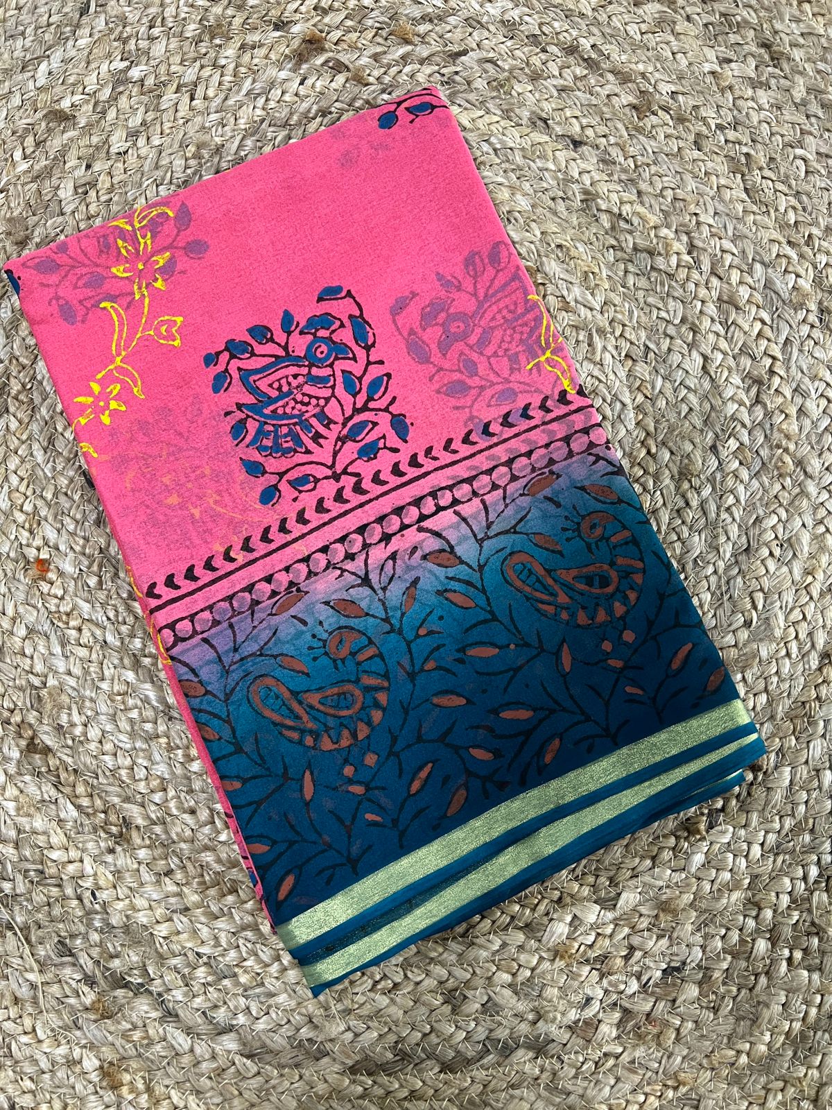 Hand Block Printed Light Weight Georgette Saree