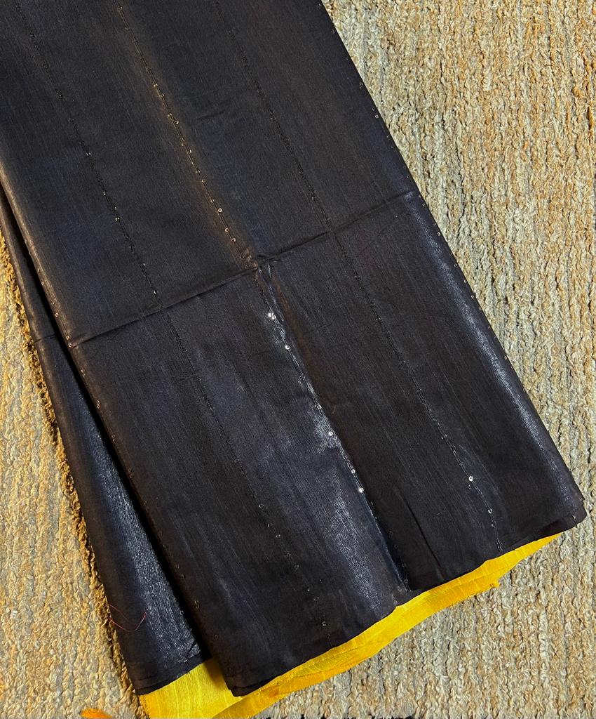 Hand loom bamboo silk saree