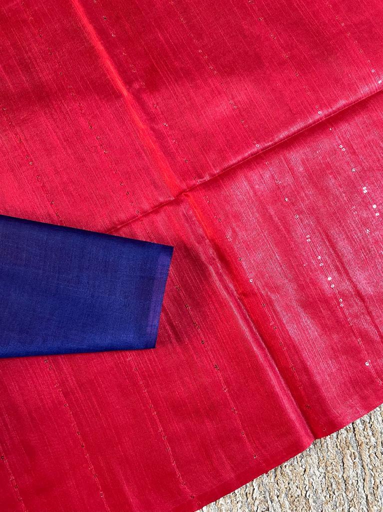 Hand loom bamboo silk saree