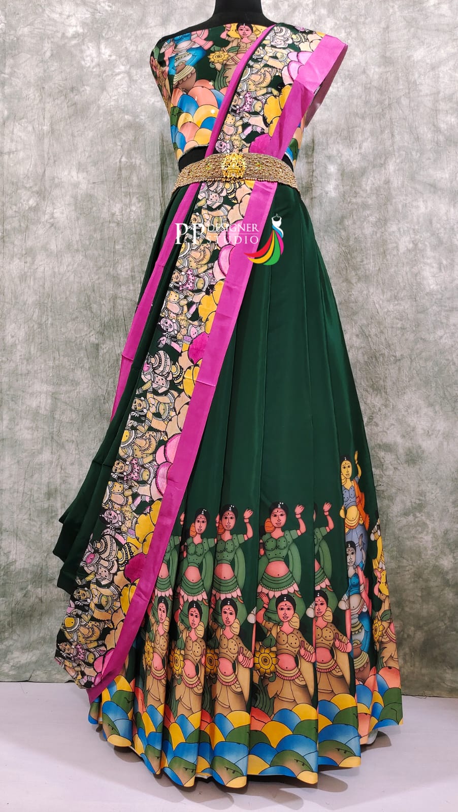 Kalamkari Crepe Silk Lehenga
