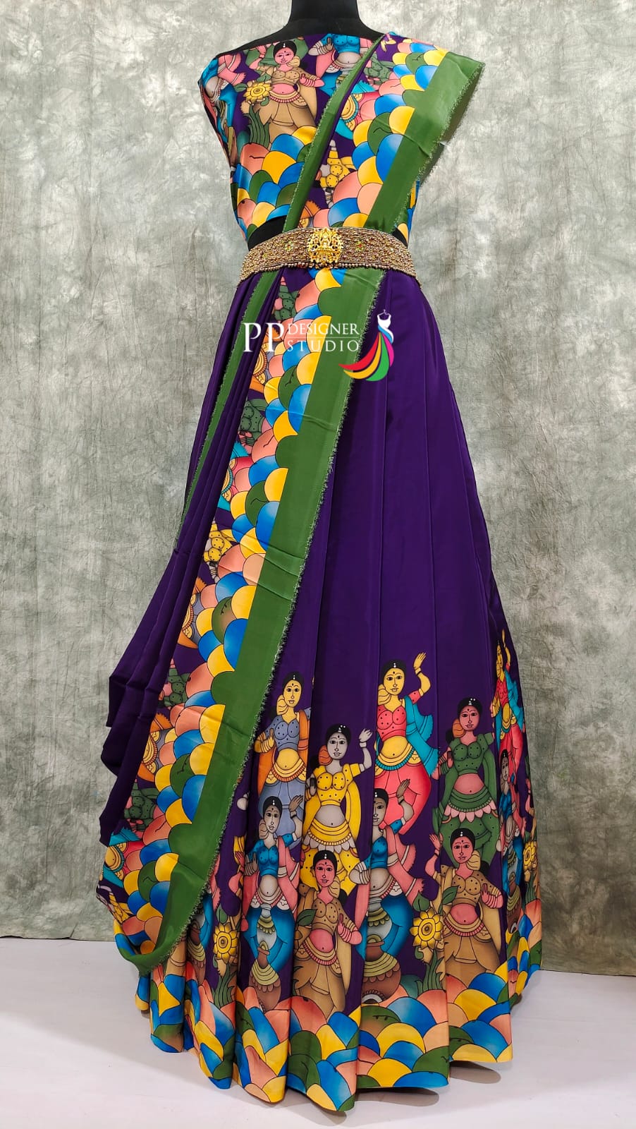 Kalamkari Crepe Silk Lehenga