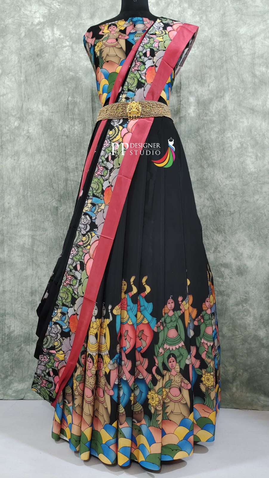 Kalamkari Crepe Silk Lehenga