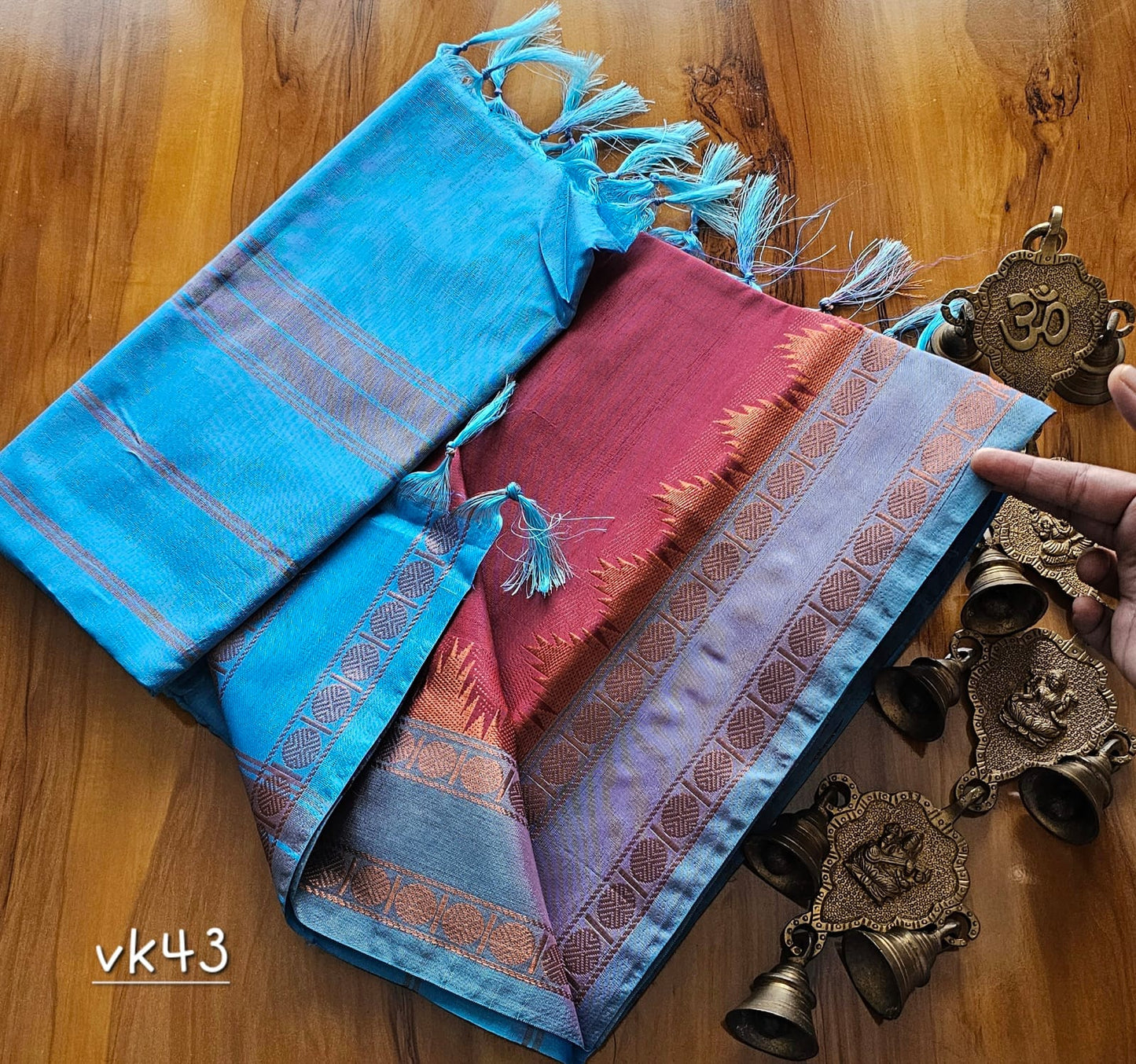 Kanchi Copper Vazhai Pattu Saree