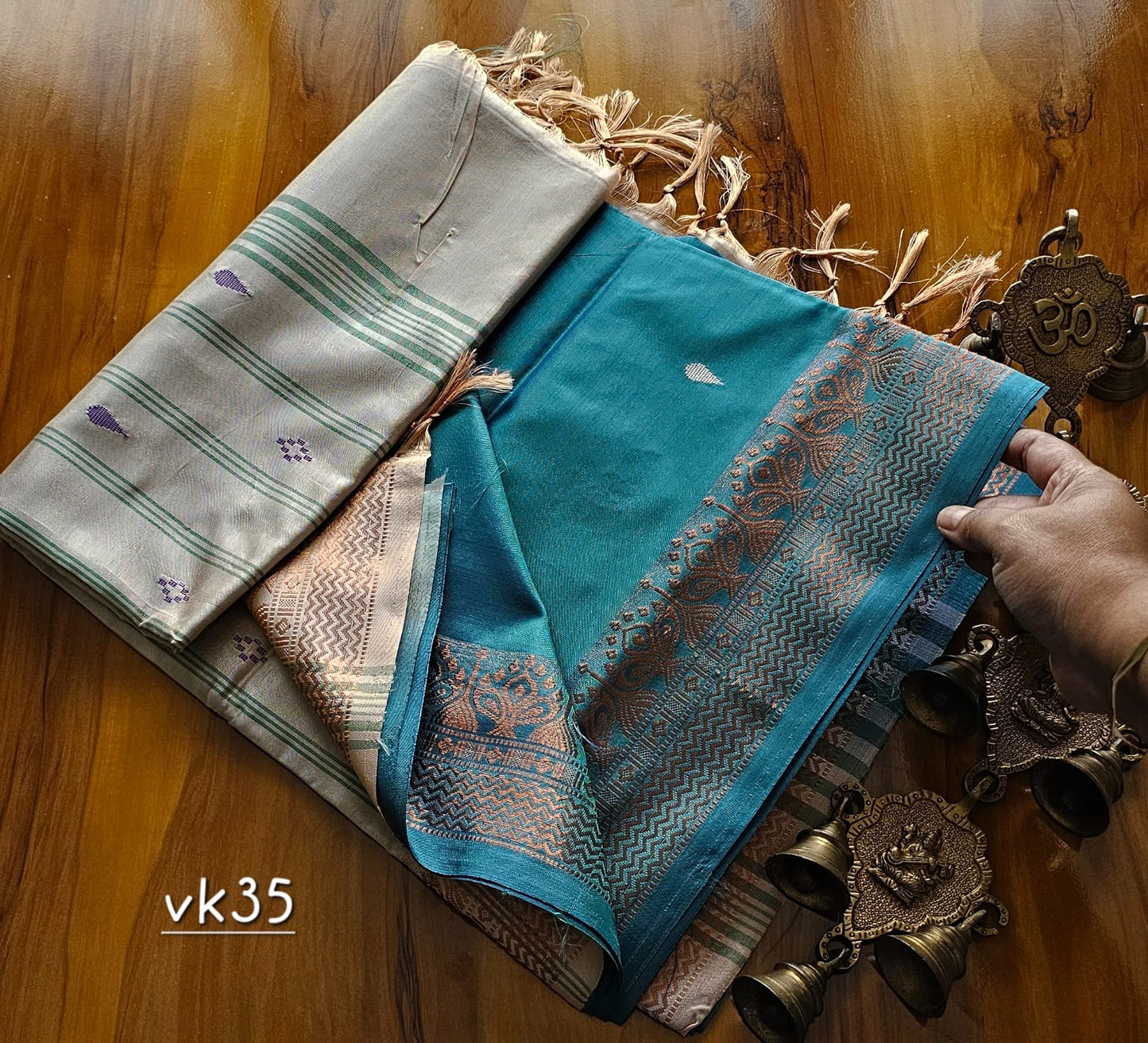 Kanchi Copper Vazhai Pattu Saree
