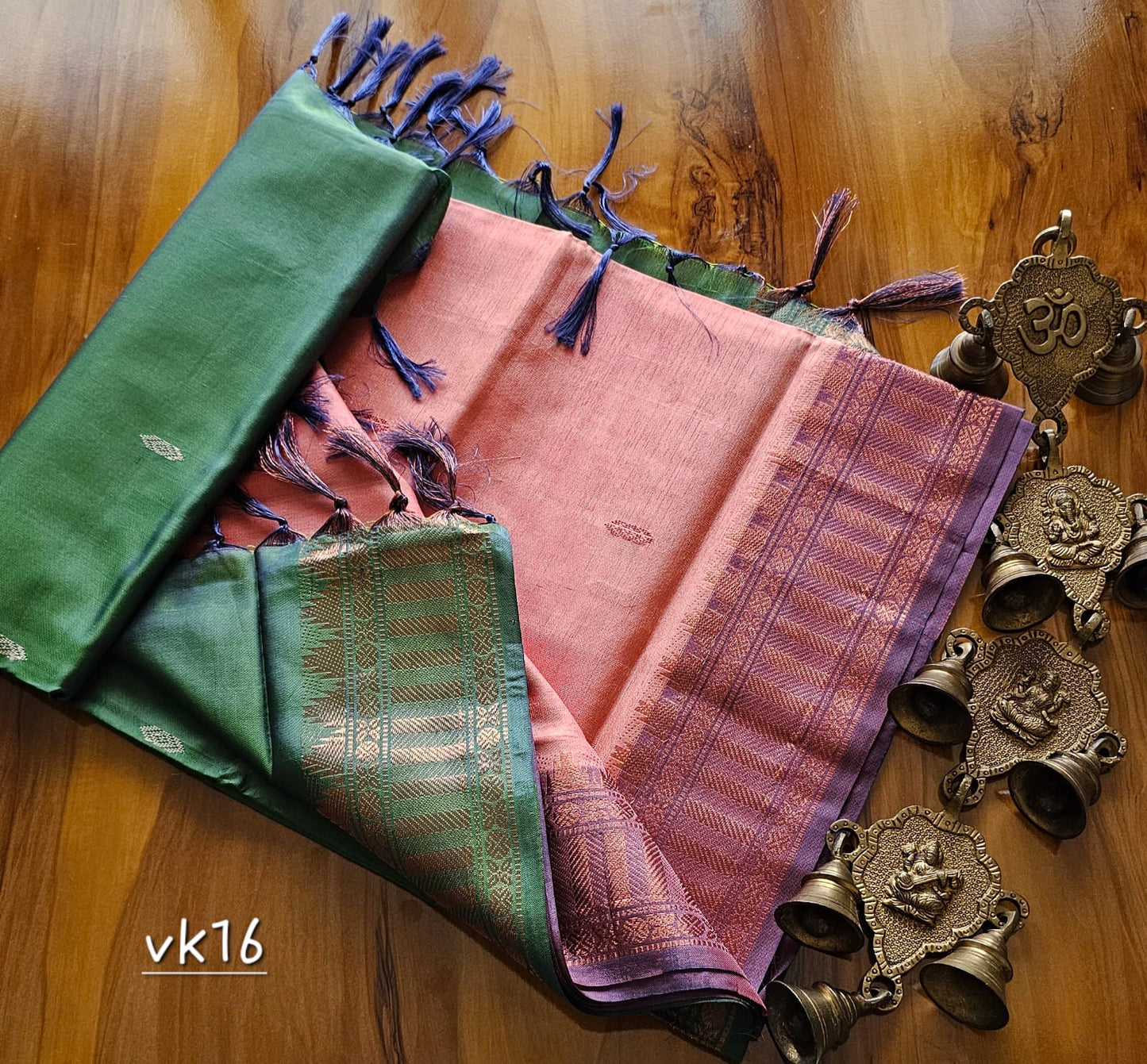 Kanchi Copper Vazhai Pattu Saree