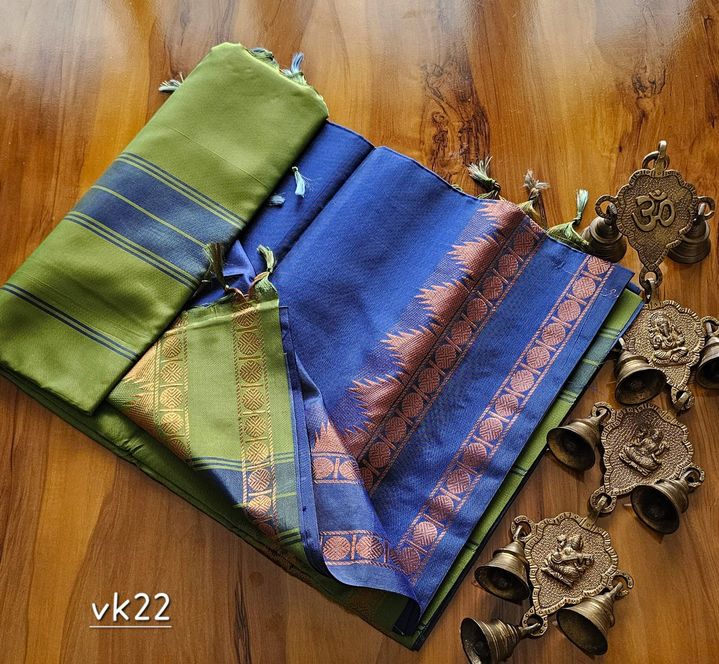 Kanchi Copper Vazhai Pattu Saree