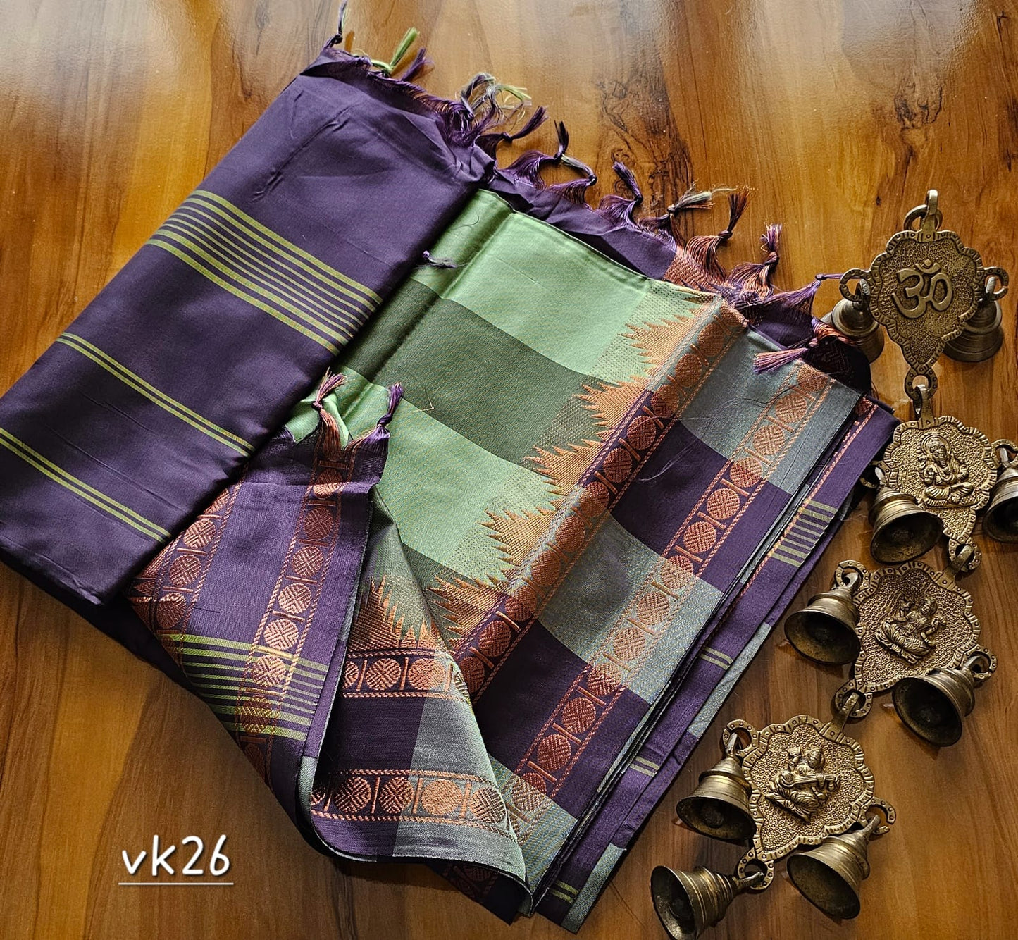 Kanchi Copper Vazhai Pattu Saree