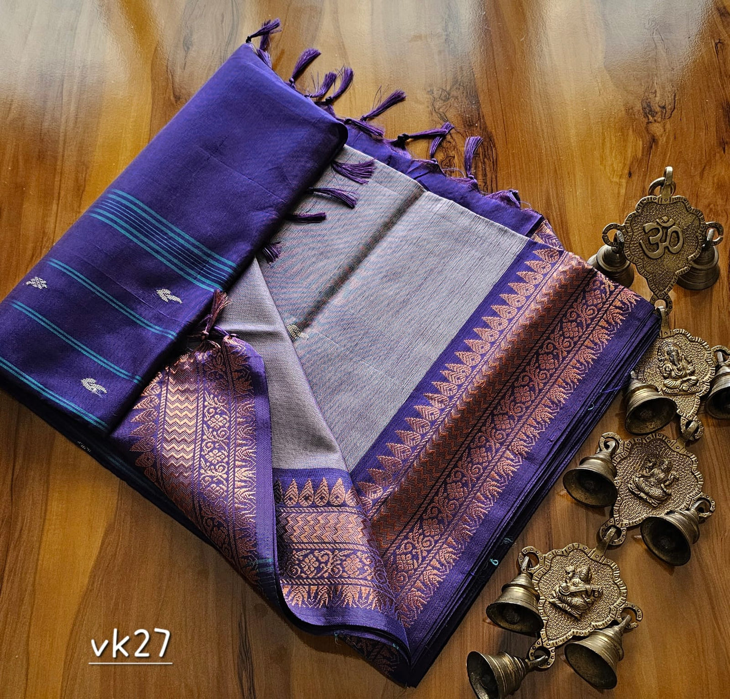 Kanchi Copper Vazhai Pattu Saree