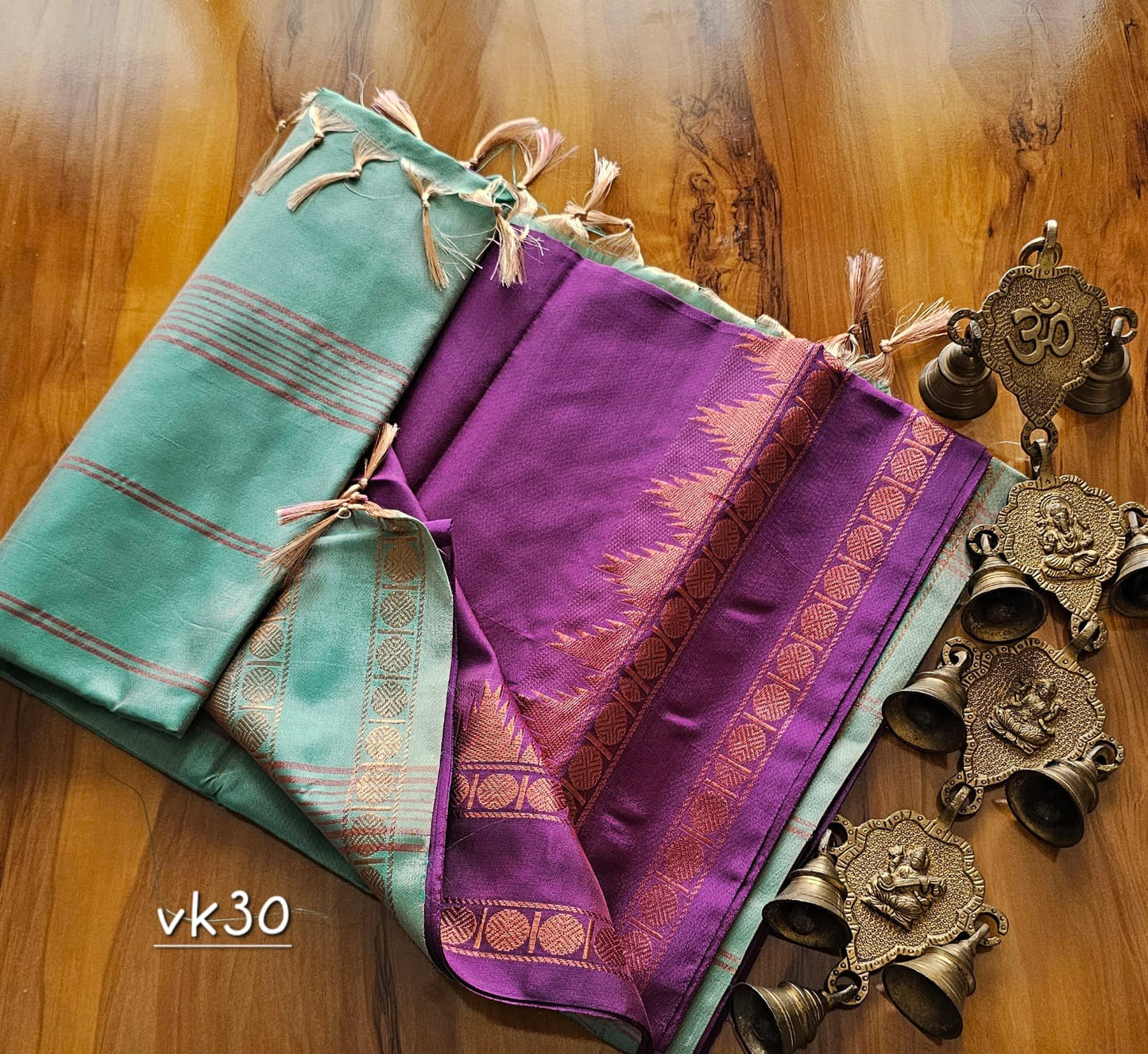 Kanchi Copper Vazhai Pattu Saree