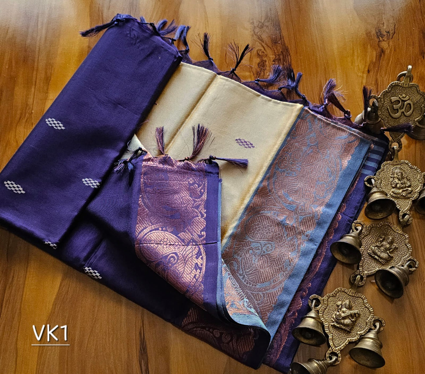 Kanchi Copper Vazhai Pattu Saree