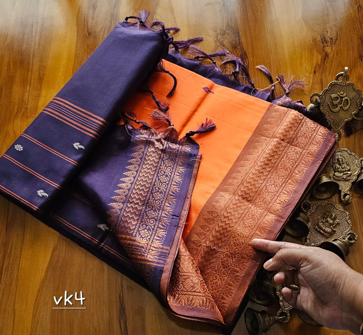Kanchi Copper Vazhai Pattu Saree