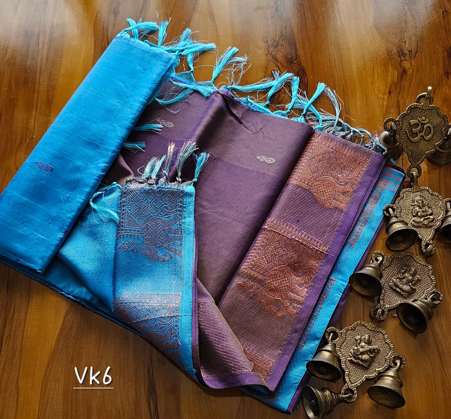 Kanchi Copper Vazhai Pattu Saree