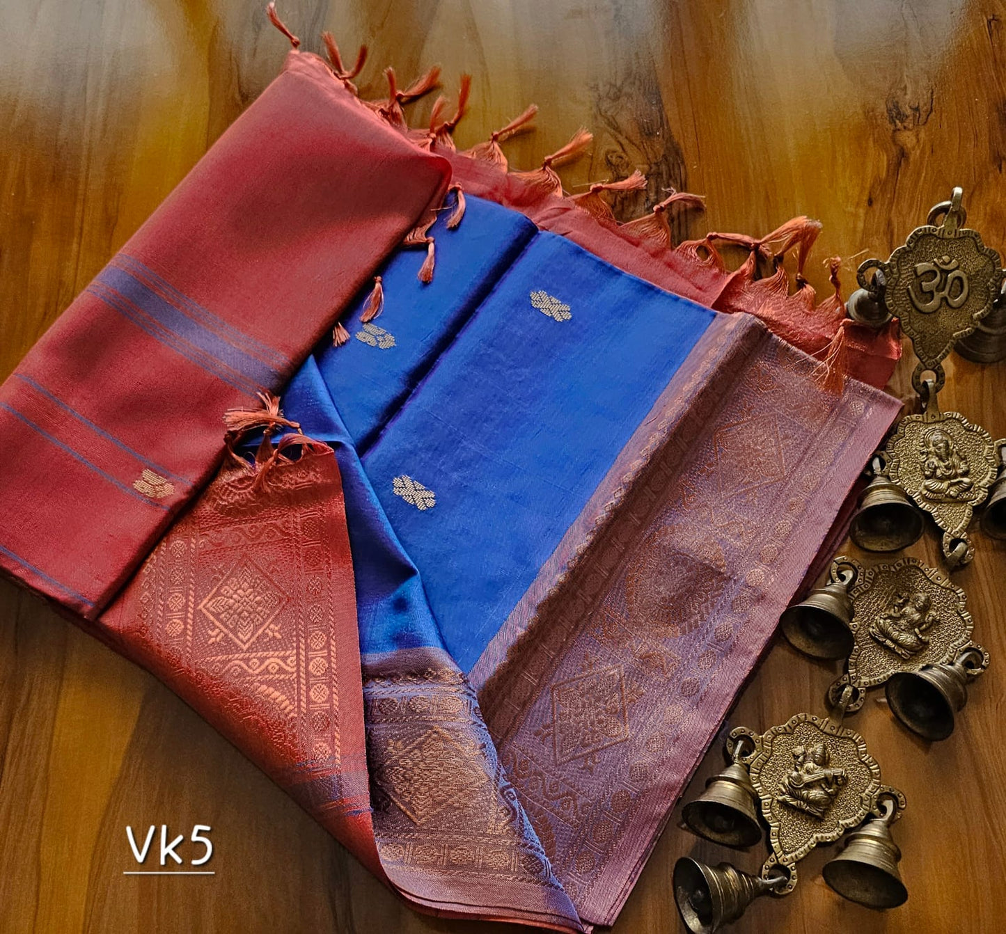 Kanchi Copper Vazhai Pattu Saree