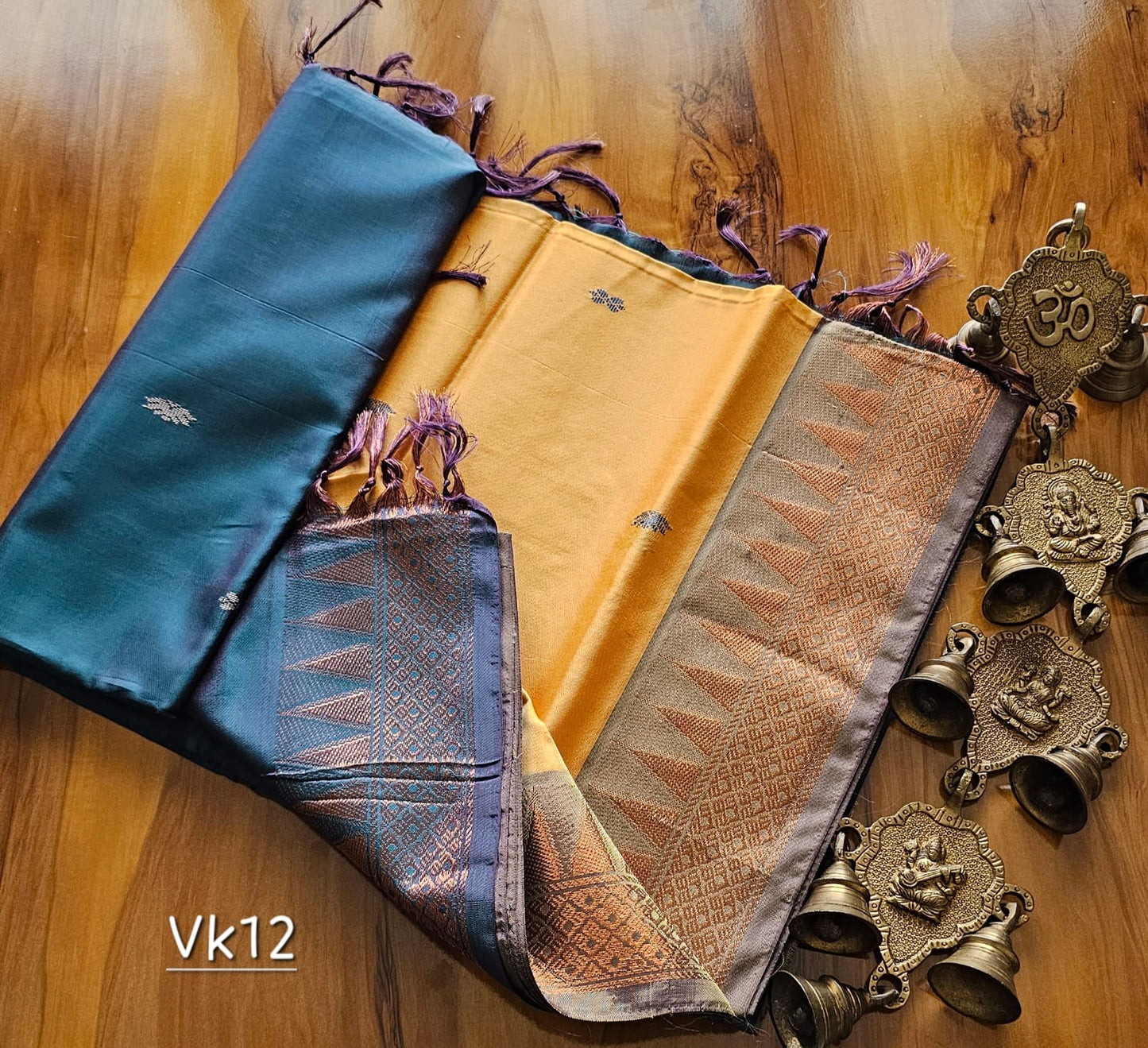 Kanchi Copper Vazhai Pattu Saree