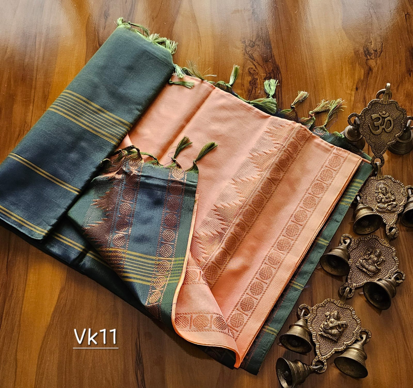 Kanchi Copper Vazhai Pattu Saree