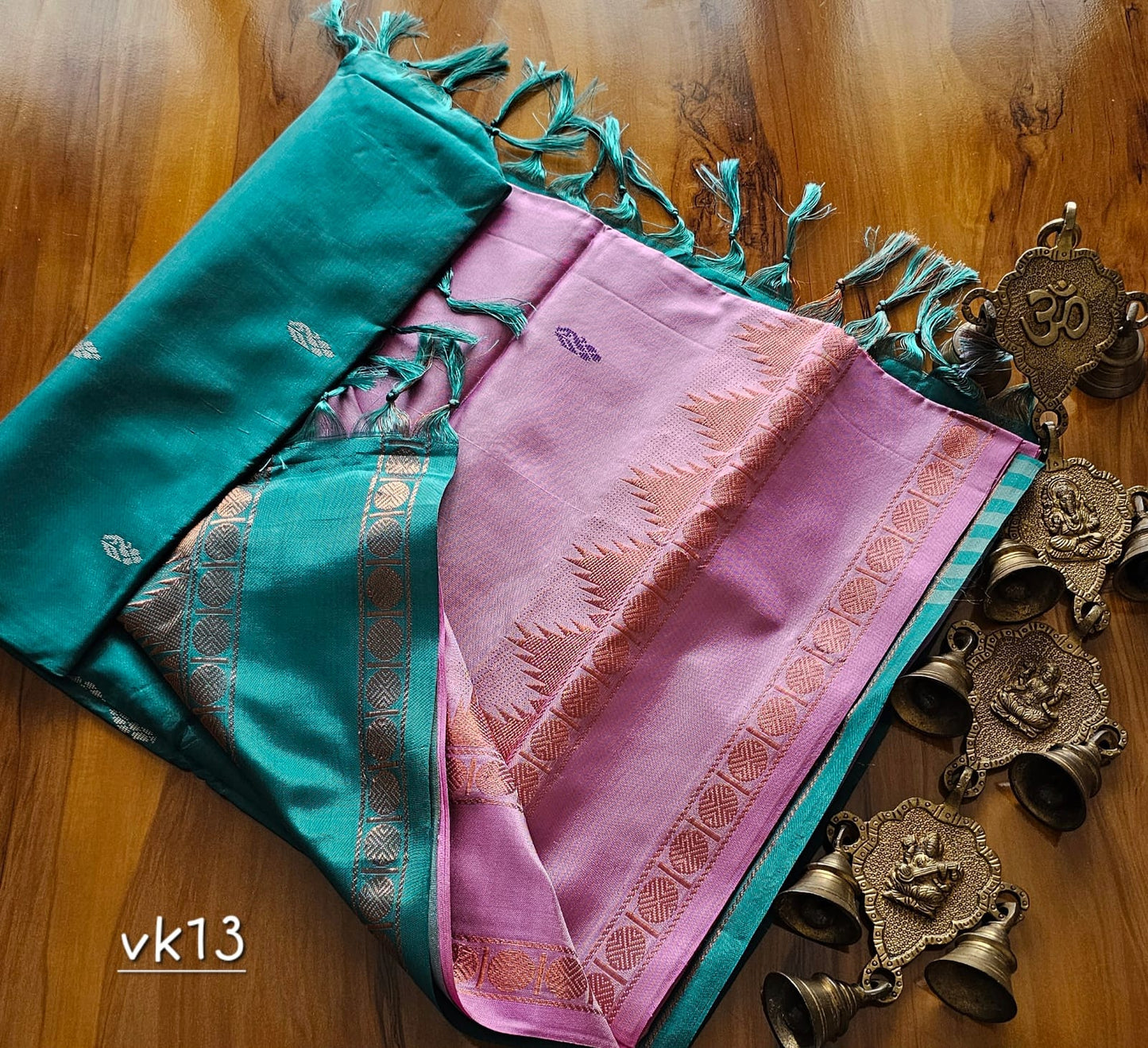 Kanchi Copper Vazhai Pattu Saree