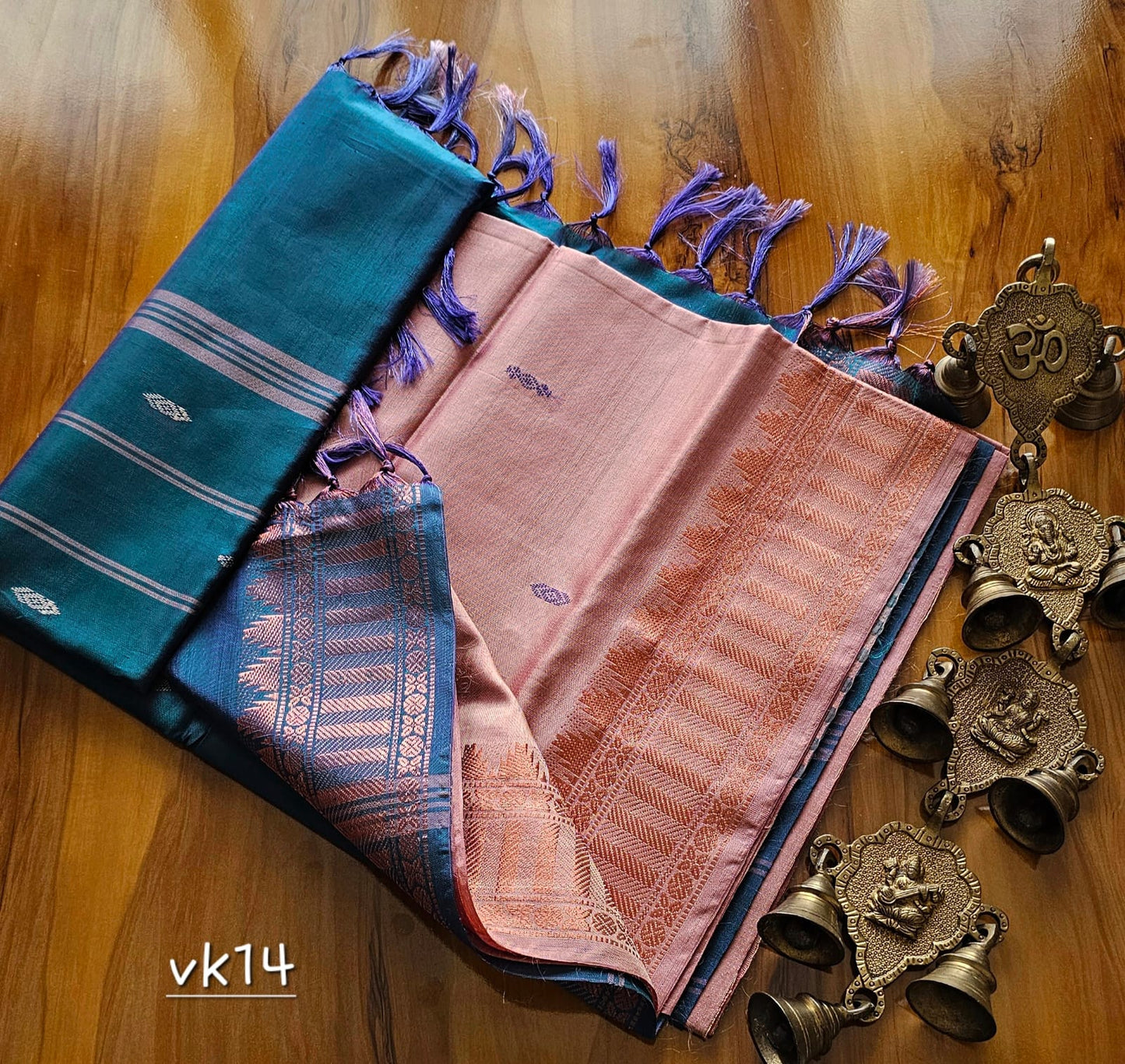 Kanchi Copper Vazhai Pattu Saree