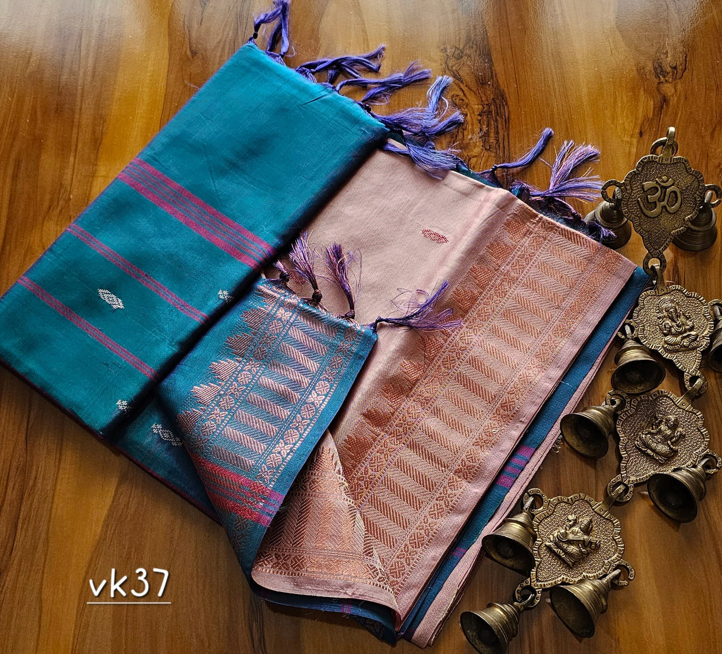Kanchi Copper Vazhai Pattu Saree