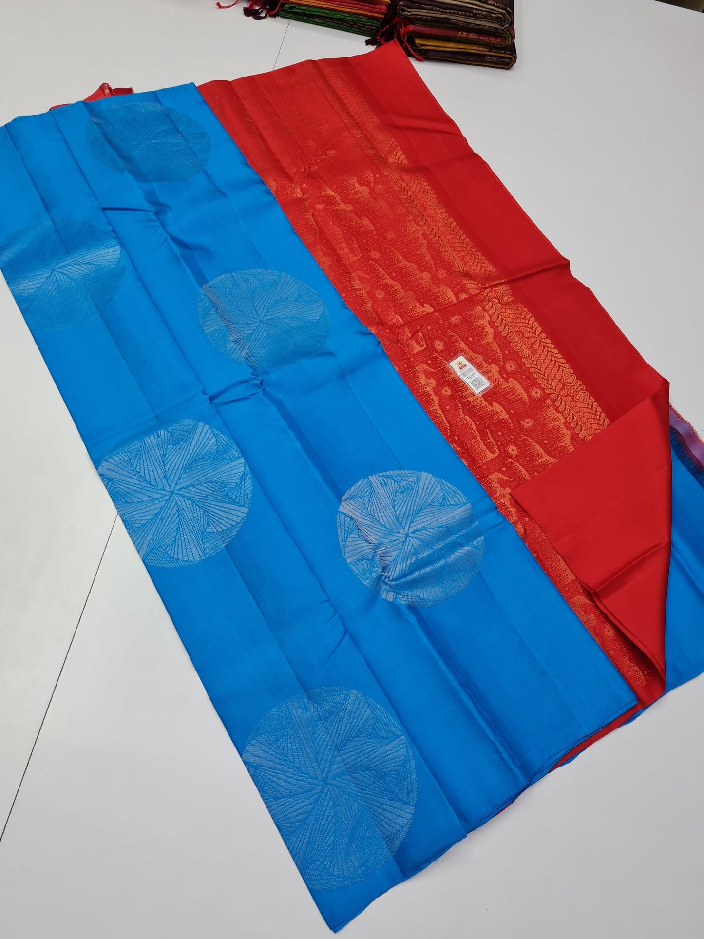 Kanchipuram Pure Borderless Soft Silk Saree