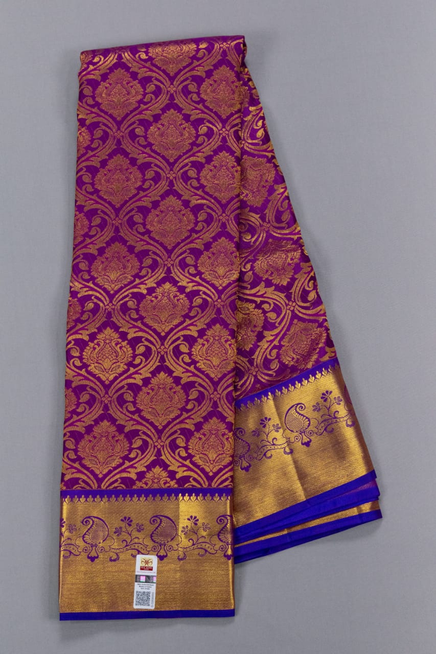 Kanchipuram Purple With Violet Colour Saree