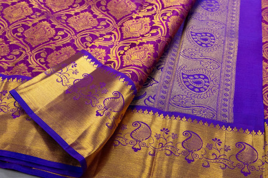 Kanchipuram Purple With Violet Colour Saree