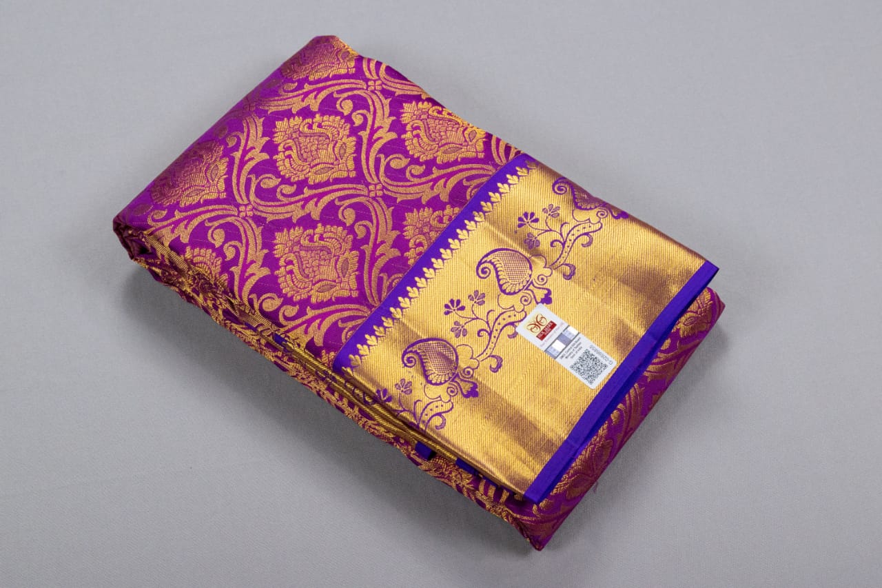 Kanchipuram Purple With Violet Colour Saree