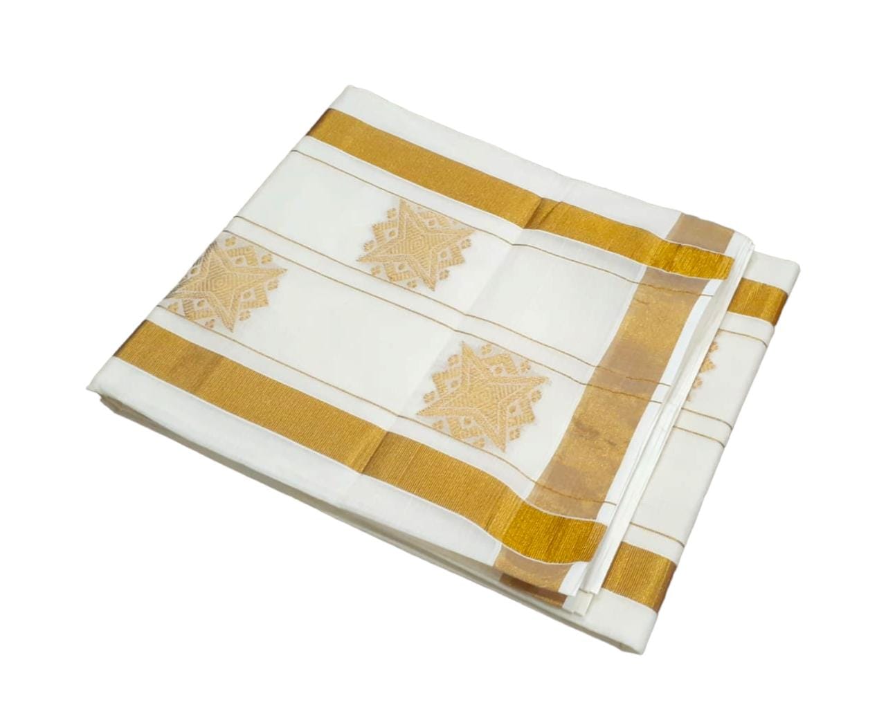 Kerala cotton butta work pallu saree