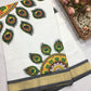 Kerala asthri mural printed cotton saree