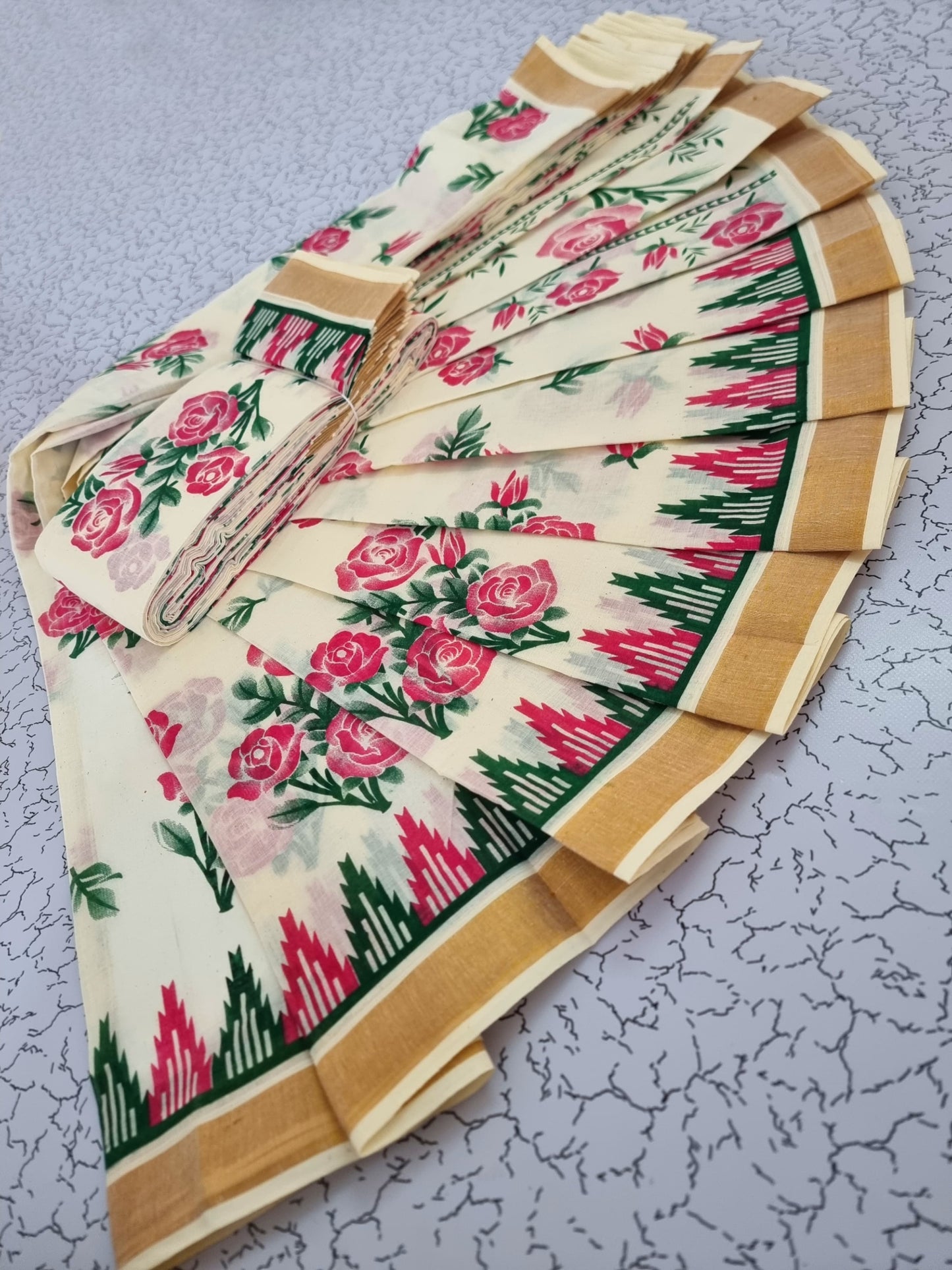 Printed Work Kerala Cotton Saree