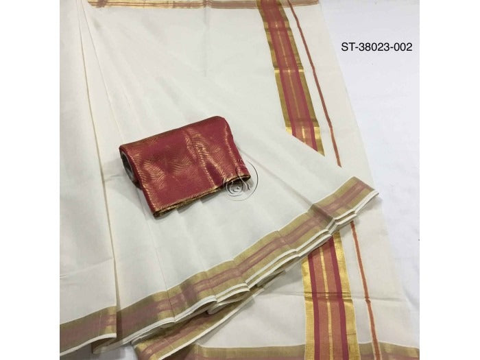 Kerala kasavu cotton saree