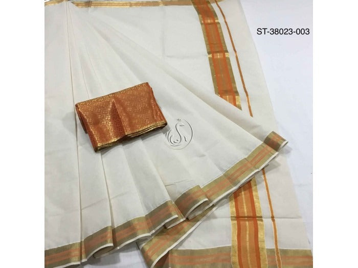 Kerala kasavu cotton saree