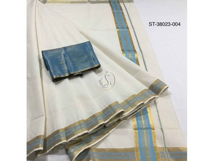 Kerala kasavu cotton saree