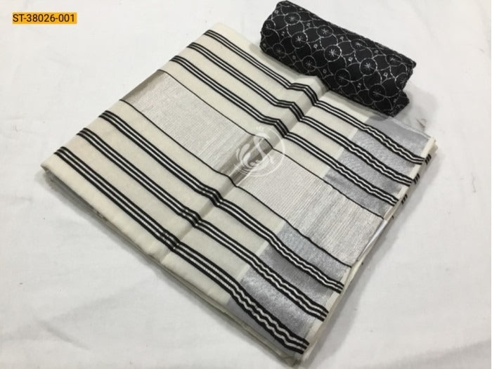 Kerala kasavu cotton saree