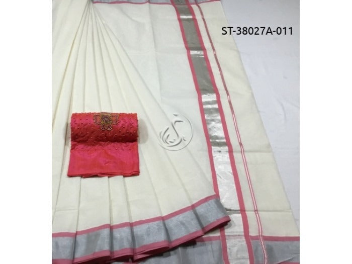 Kerala kasavu cotton saree