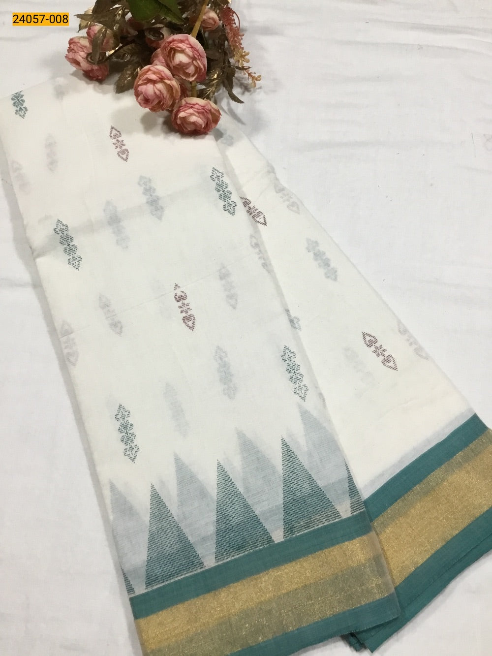Pure asthri cotton printed kerala saree