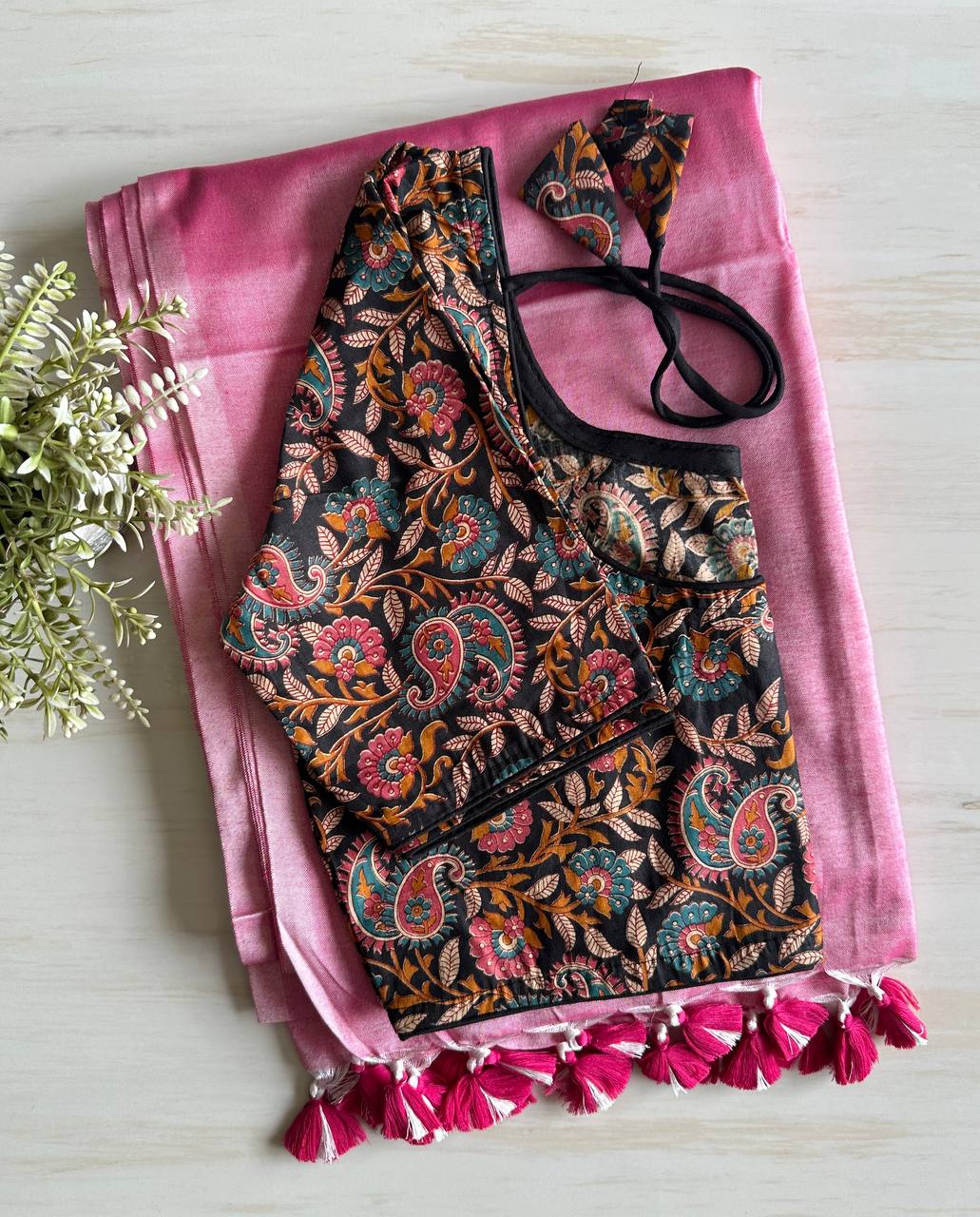Khadi Saree With Designer Readymade Blouse