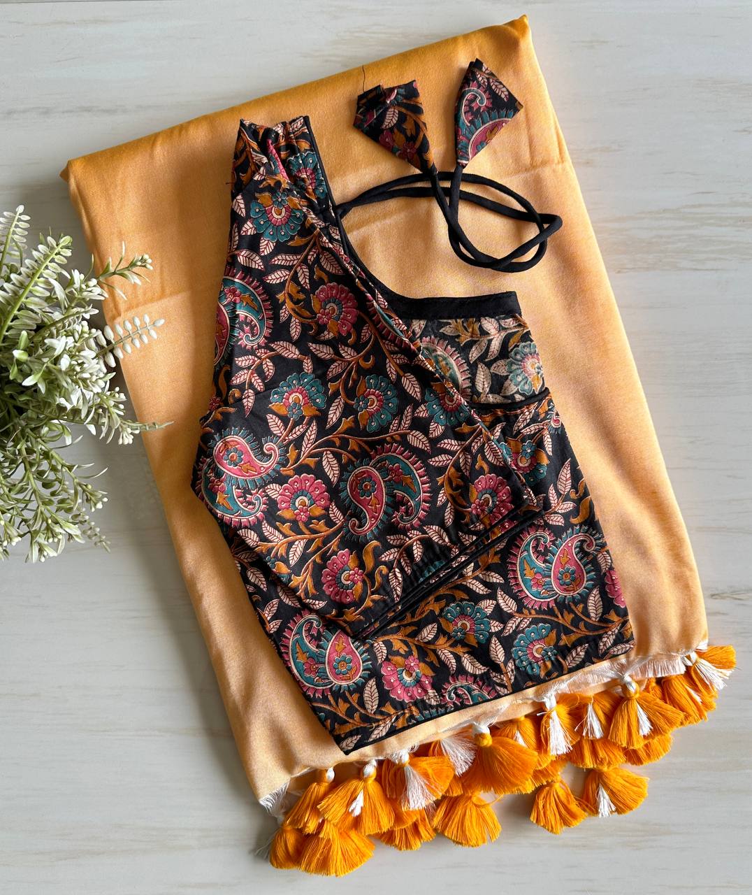 Khadi Saree With Designer Readymade Blouse