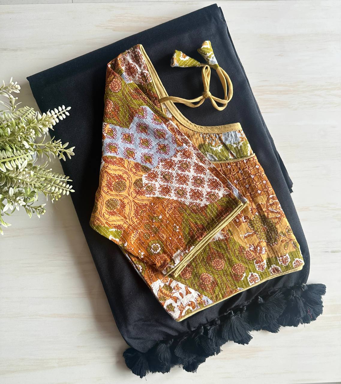 Khadi Saree With Designer Readymade Blouse