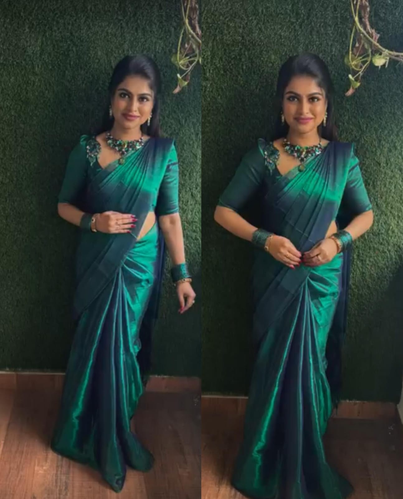 Dual Tone Tissue Cotton Saree